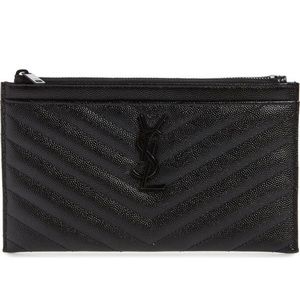 Yves Saint Laurent (YSL) Black Monogram Quilted Wallet